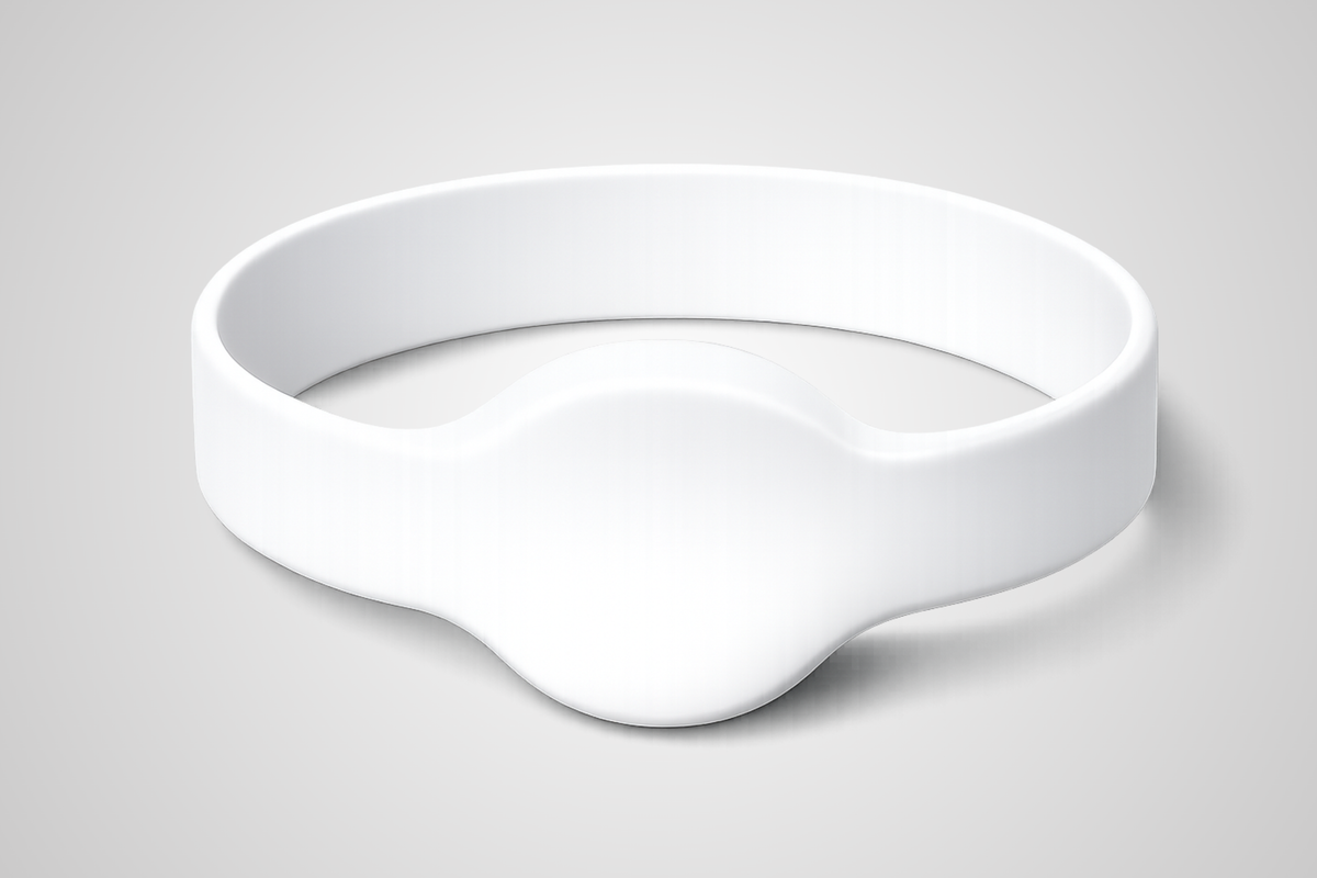 Witte NFC siliconen polsband JM02 whitelabel van JM Band®.