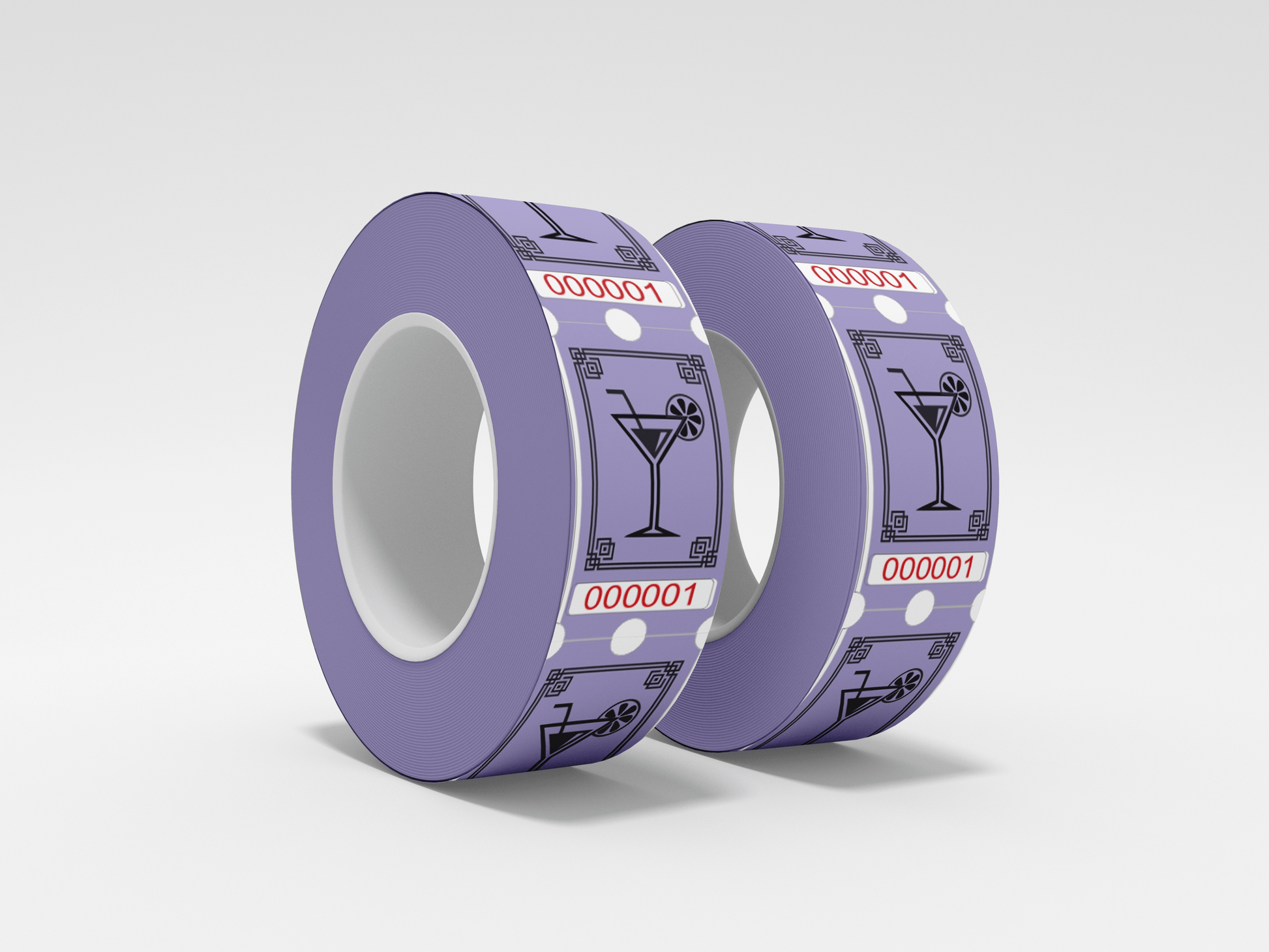 Drink Tickets Roll 1000 X 1 Tickets JM Band® 1 Cocktail Roll - Purple