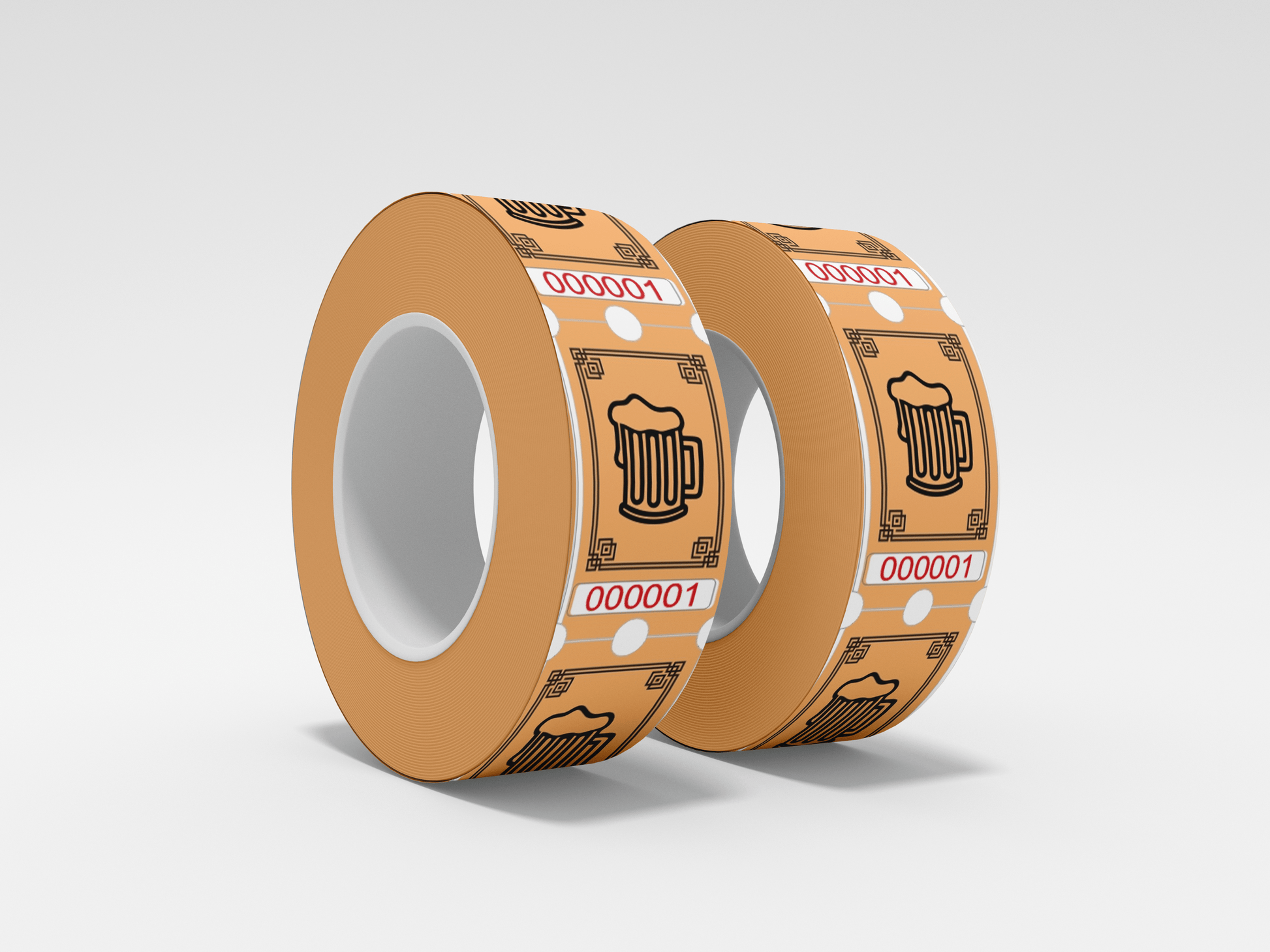 Drink Tickets Roll 1000 X 1 Tickets JM Band® 1 Beer Roll - Orange