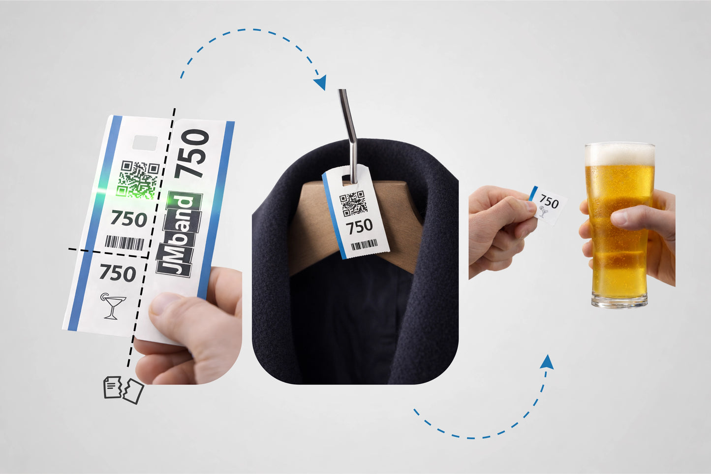 3-delige garderobekaartjes met print