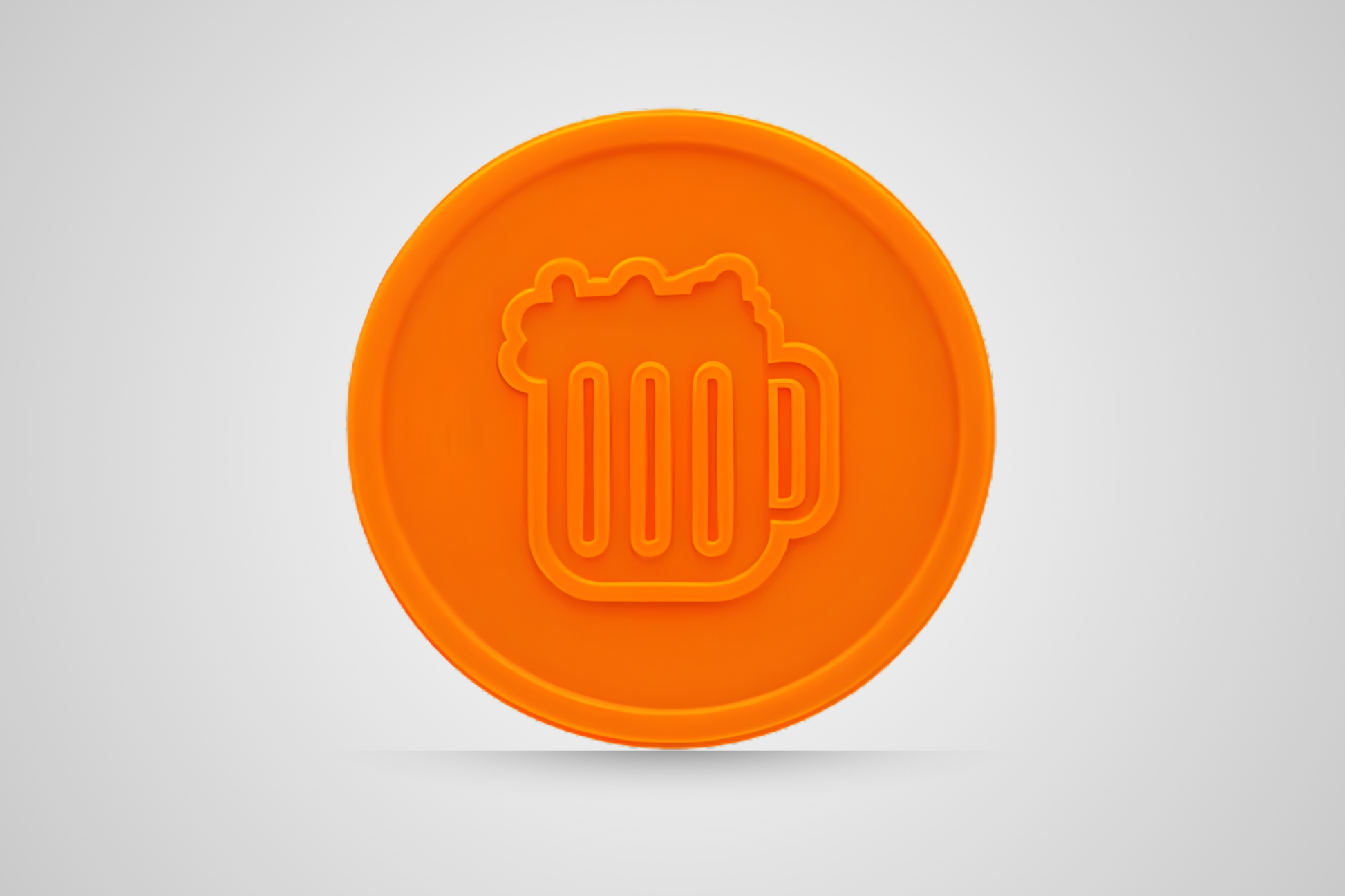 Oranje drankbon met reliëf voor bier van JM Band®.