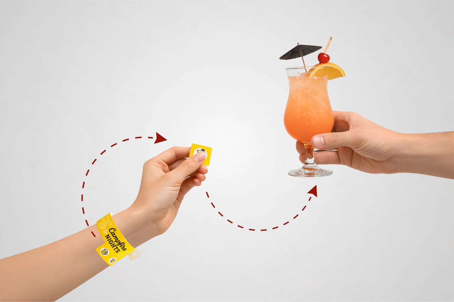 Plastic Toegangsarmband met Afneembaar Ticket