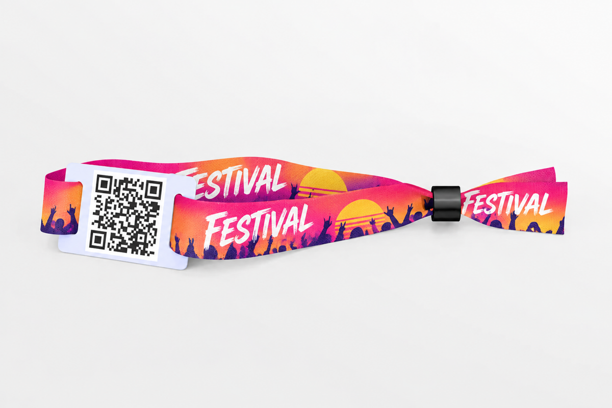 Stoffen polsbandjes met QR-code - kleurenprint