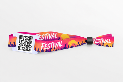 Stoffen polsbandjes met QR-code - kleurenprint