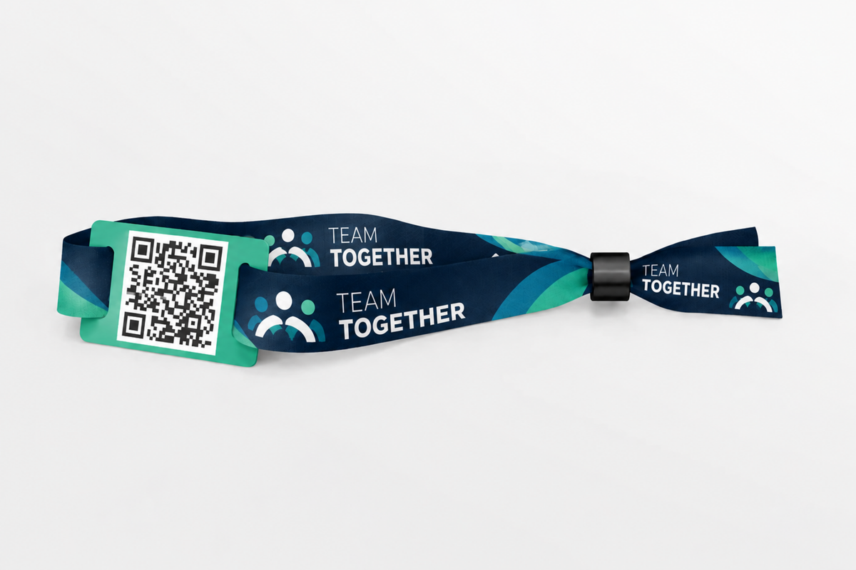 Stoffen polsbandjes met QR-code - kleurenprint
