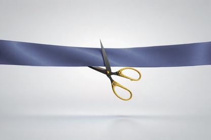Blauw, milieuvriendelijk satijnen inauguratielint zonder opdruk van JM Band®.