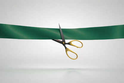 Donkergroen ECO satijnen inauguratielint zonder opdruk van JM Band®.