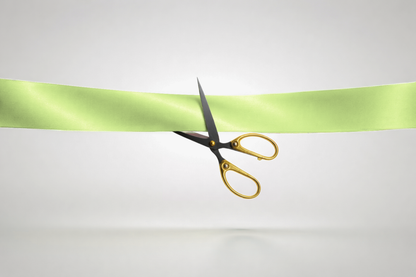 Lichtgroen ECO satijnen inauguratielint zonder opdruk van JM Band®.