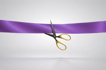 Paars ECO satijnen inauguratielint zonder opdruk van JM Band®.