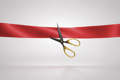 Rood ECO satijnen inauguratielint zonder opdruk van JM Band®.