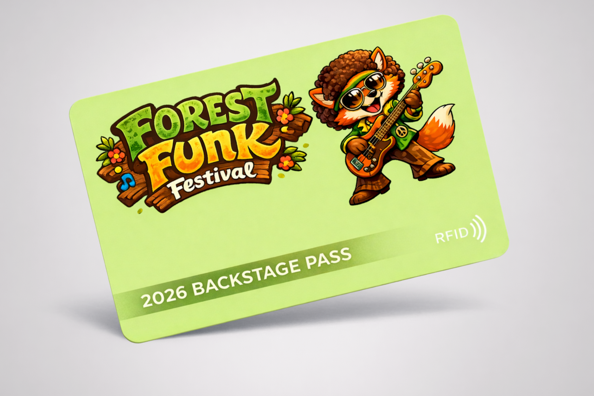 RFID-kaart backstagepas voor toegang tot het evenement van JM Band®.