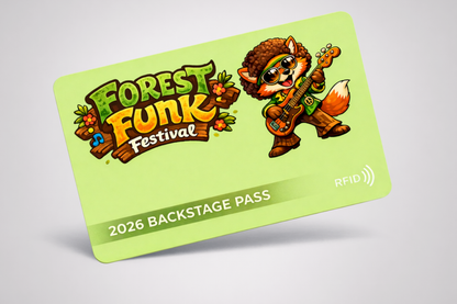 RFID-kaart backstagepas voor toegang tot het evenement van JM Band®.