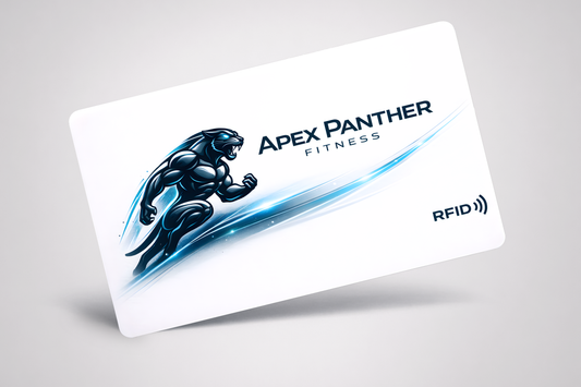 RFID-kaart met logo voor fitnesscentra van JM Band®.