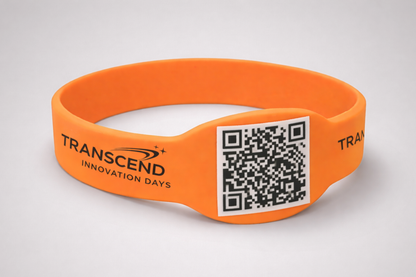 A photo of Silicone Wristbands with QR Code from JM Band®. Purchase Silicone wristbands in 12 mm here.