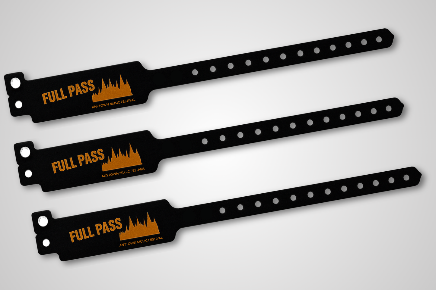 Vinyl polsbandjes "W-vorm" met print