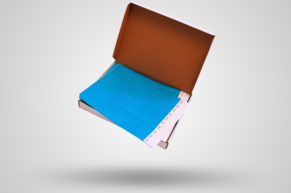 A photo of Paper Wristbands Box Of 1000 - Plain Stock from JM Band®. Purchase Paper wristbands in Blue here.